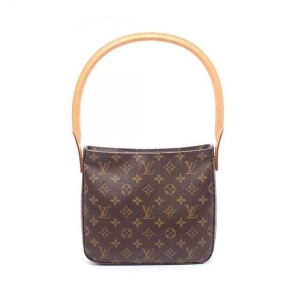 LOUIS VUITTON Authentic Brown Monogram Leather Looping MM Shoulder Bag - Picture 1 of 8